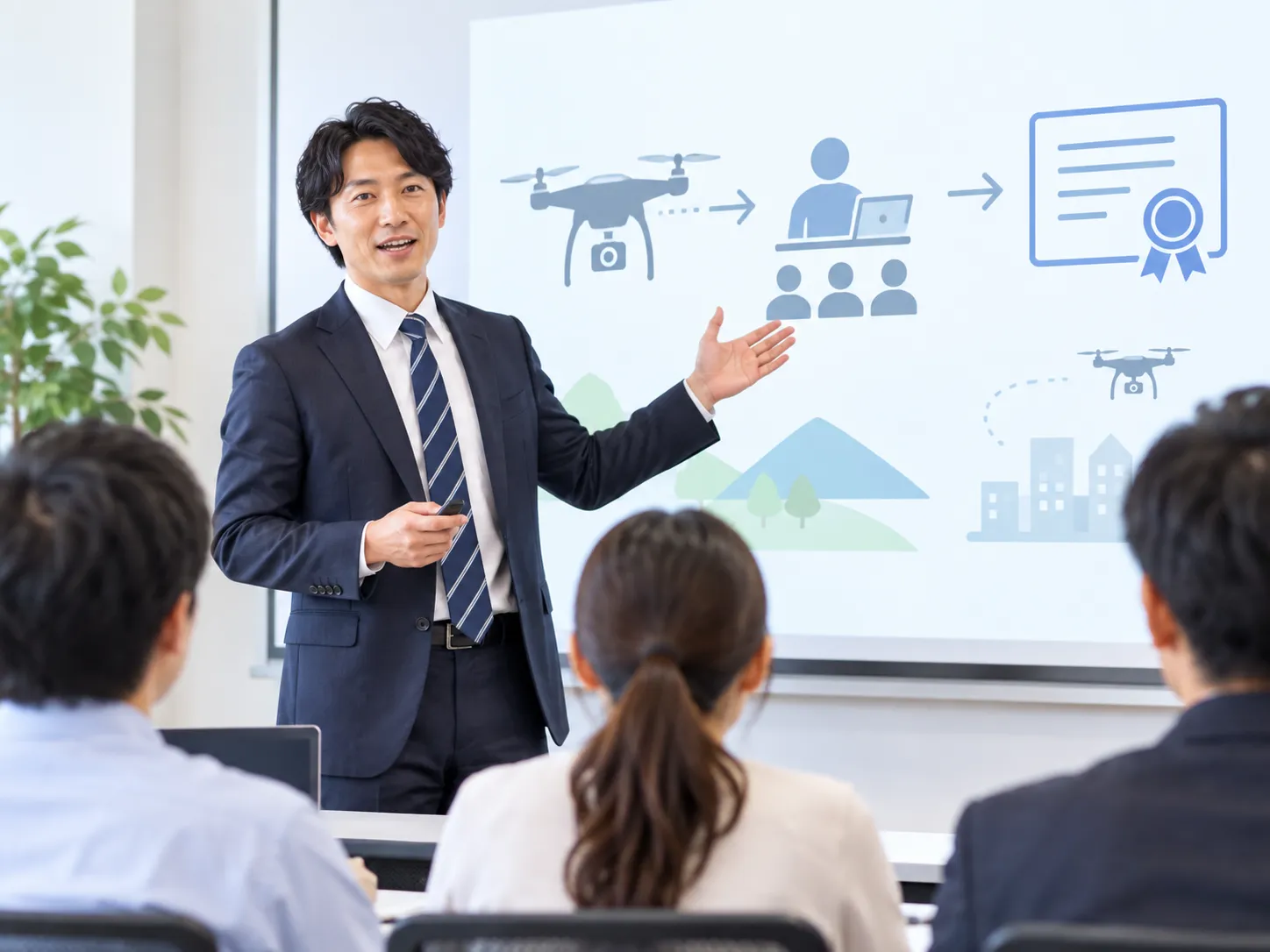 国家資格の制度について説明する講師